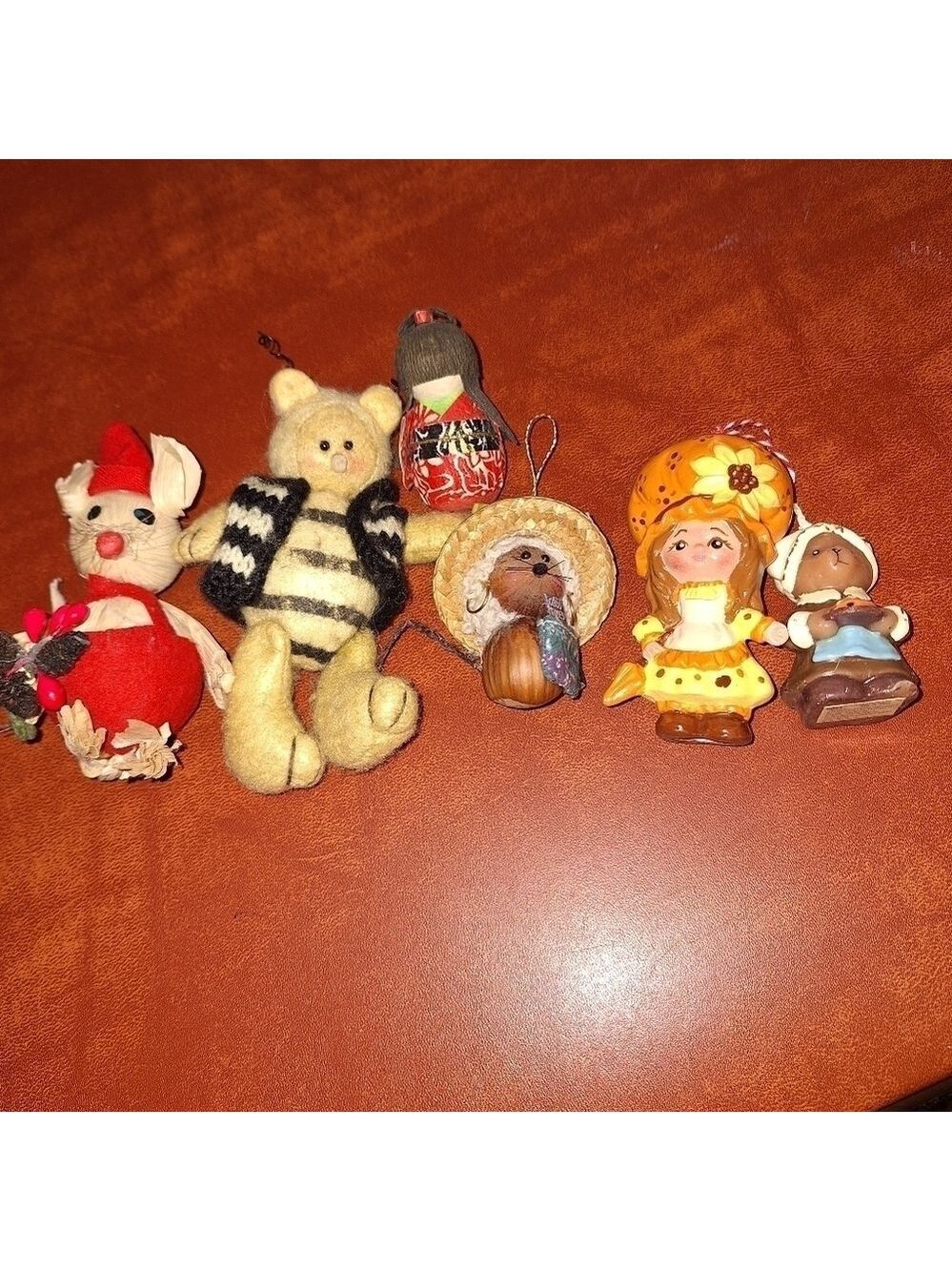Holiday Ornaments Lot Bee Mouse Doll Small